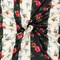 Black-Multi Poly Stretch Floral Print Slub Knit Fabric By the Yard